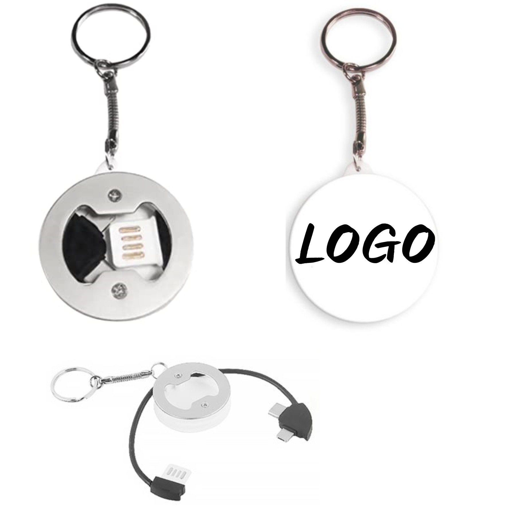 Bottle Opener With 3-In-1 Charging Cable
