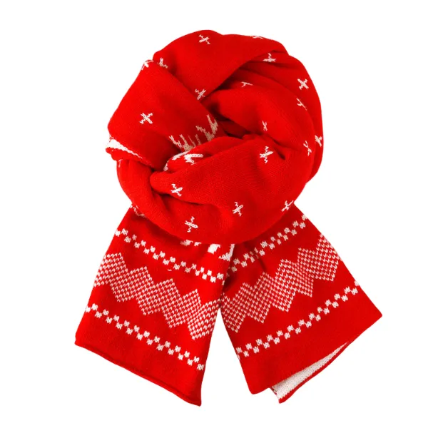 Christmas Reindeer Pattern Knit Scarf, Cozy Winter Holiday W 6