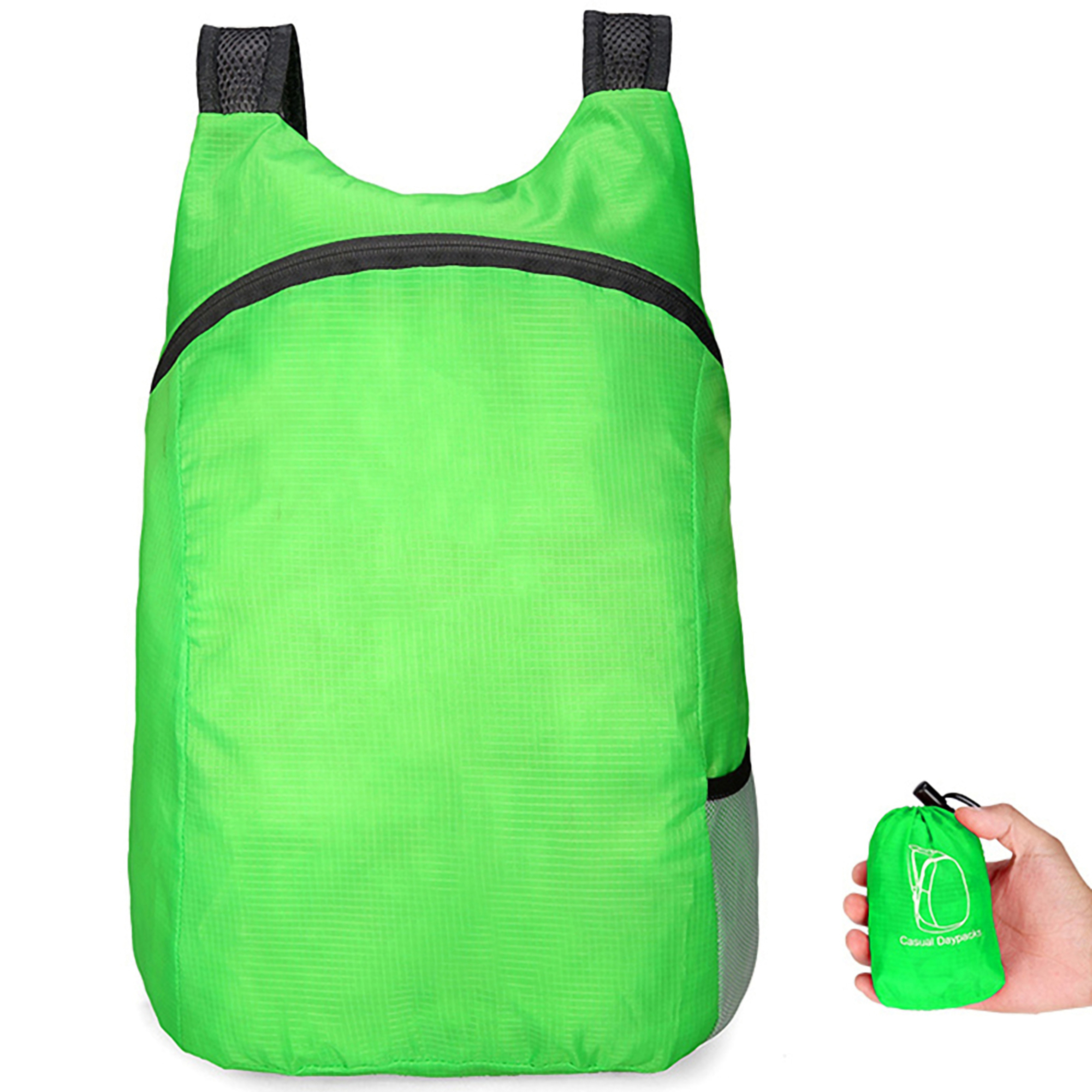 Packable Polyester Backpack with Drawstring Pouch 2