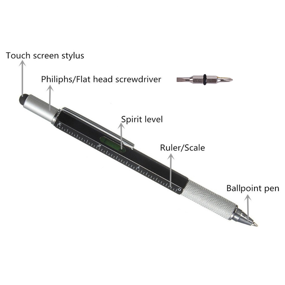 Metal Cute 6 In 1 Tool Multifunction Pen With Gift Box 2
