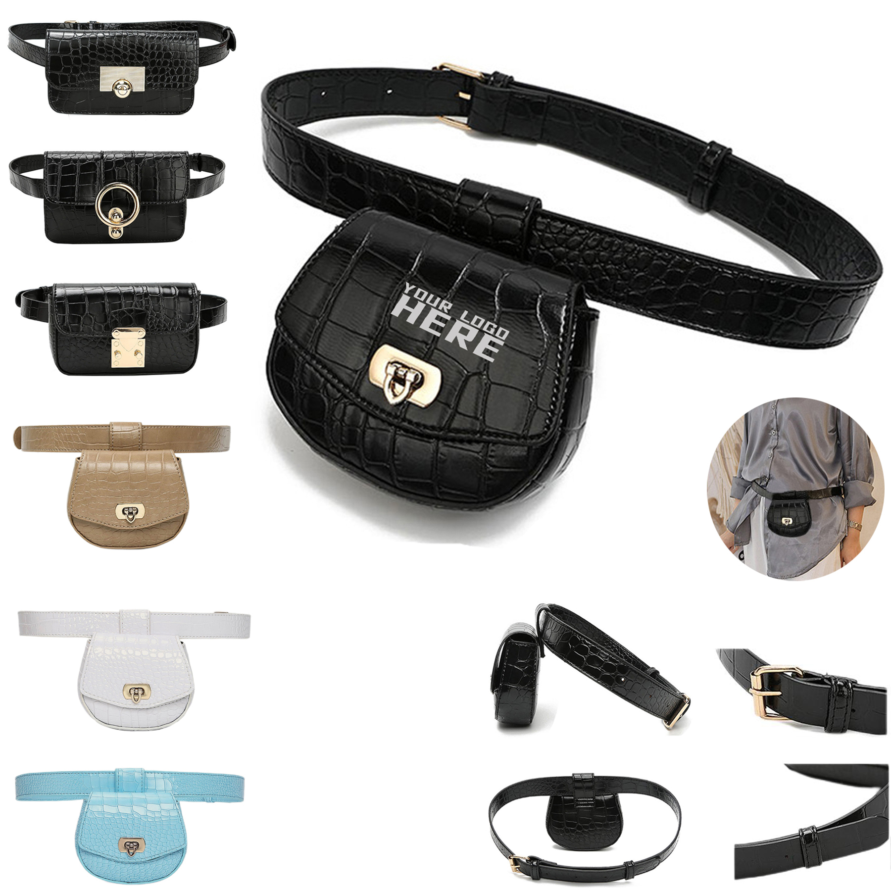 Women PU Leather Belt Bag 2