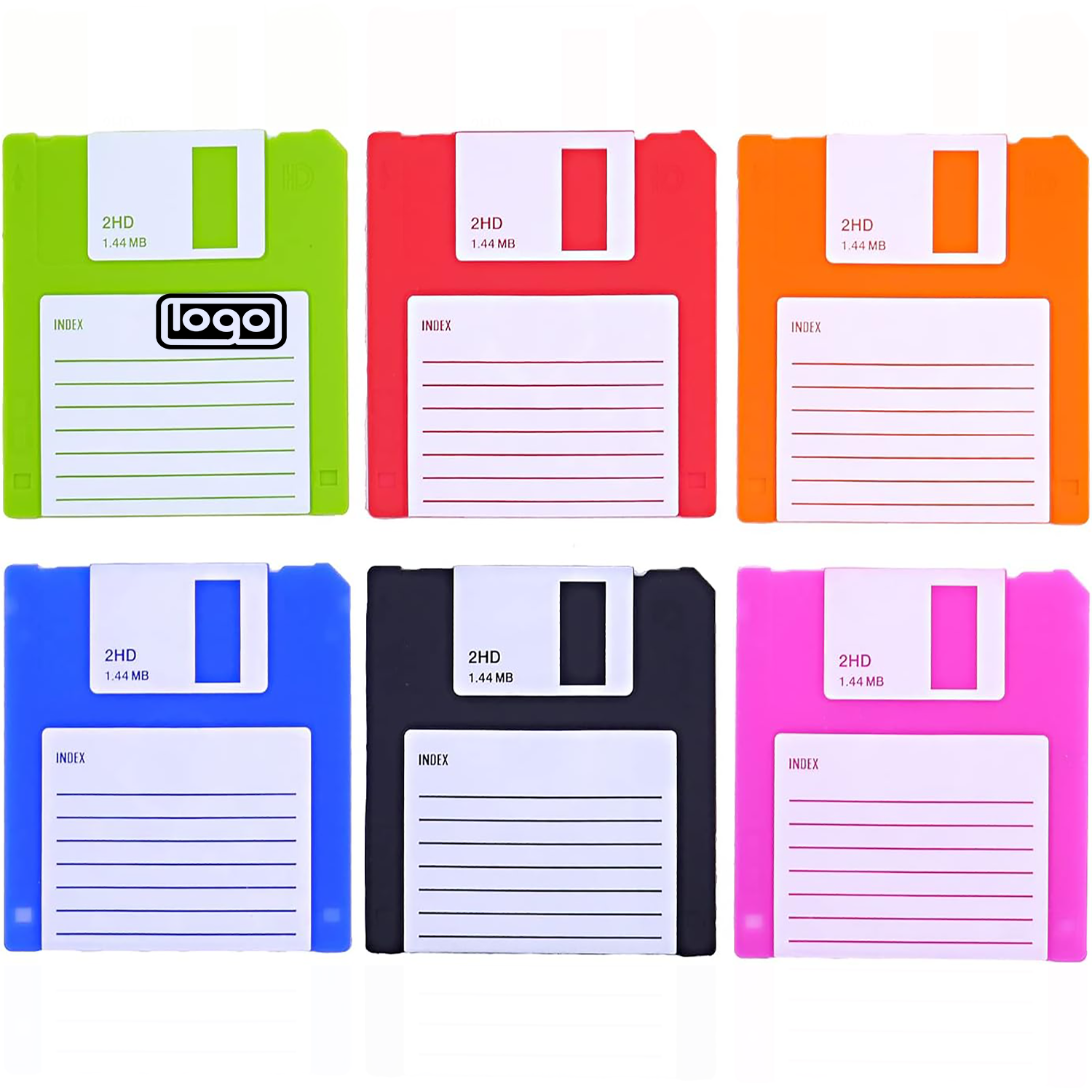 6Pcs Silicone Floppy Disk Coaster 1