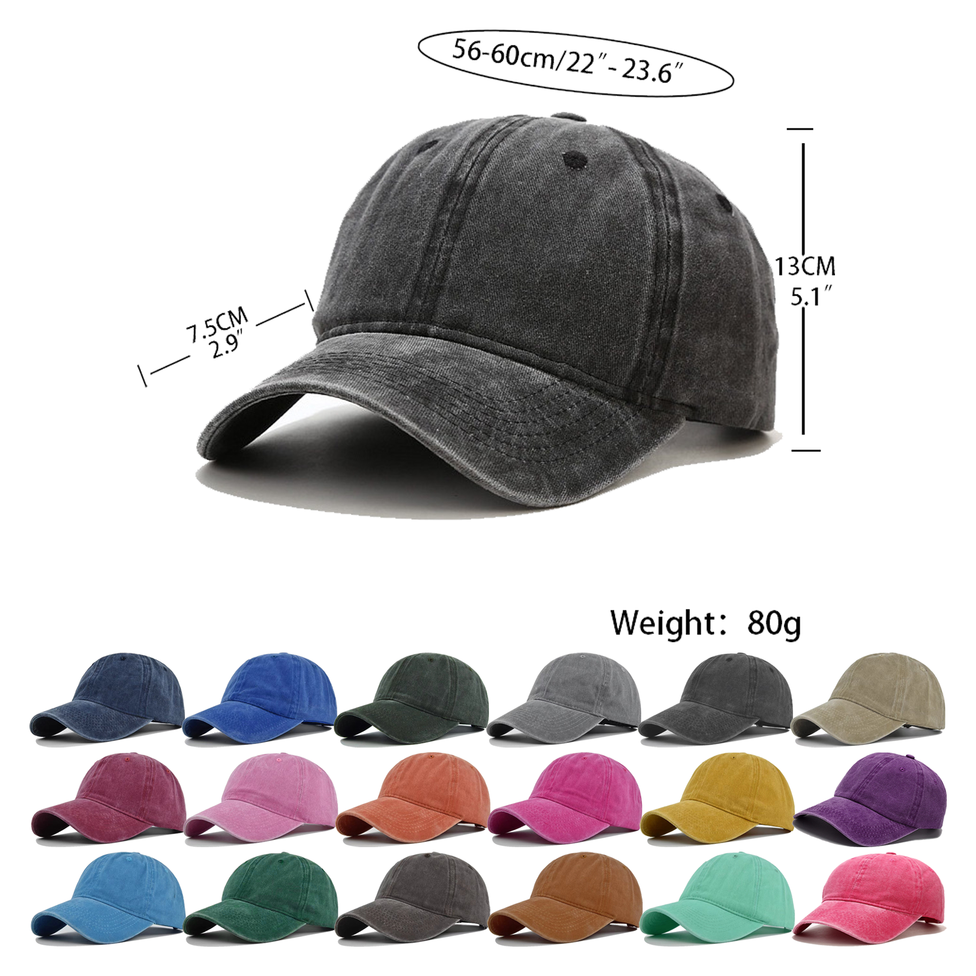 MOQ 20pcs Adjustable Denim Baseball Hat 3