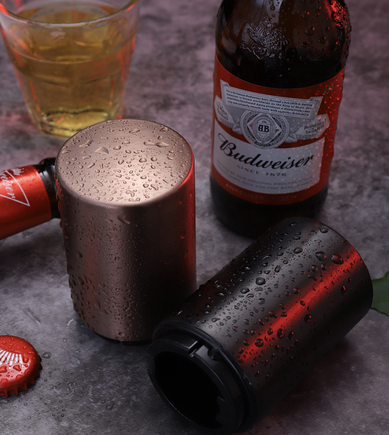 Magnetic Beer Bottle Opener with Automatic Cap Catcher 2