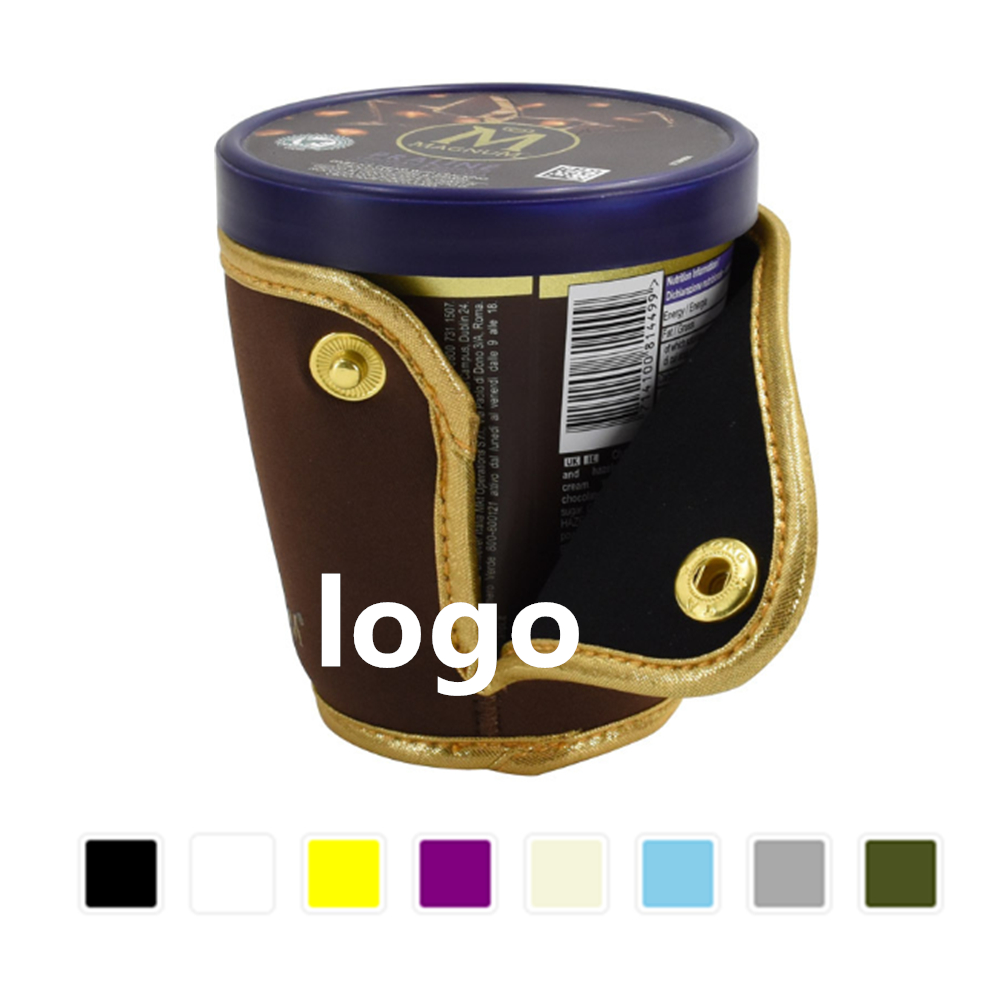 Ice Cream Sleeve Cover Holder w/Button, custom koozie with logo imprint 5