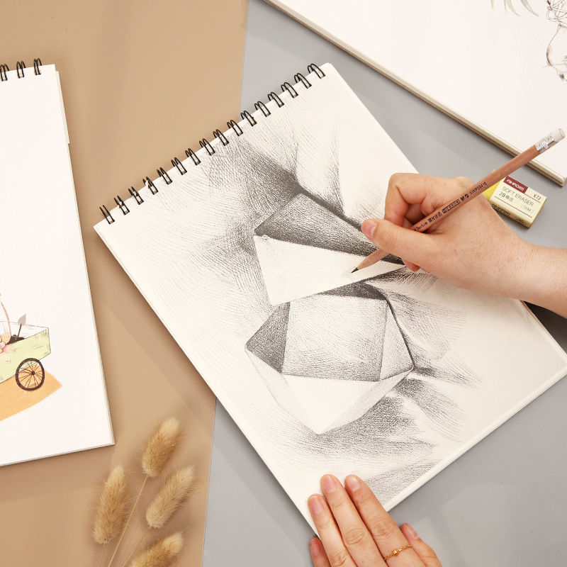 Sketchbook/Sketchpad w/ Spiral Bound Hard Kraft Cover for Art Supplies--30 Sheets 160gsm 14