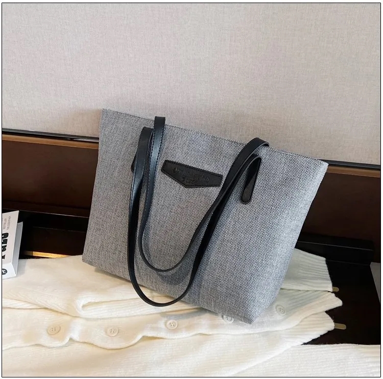 Casual all-in-one cotton and linen large capacity tote handb 1