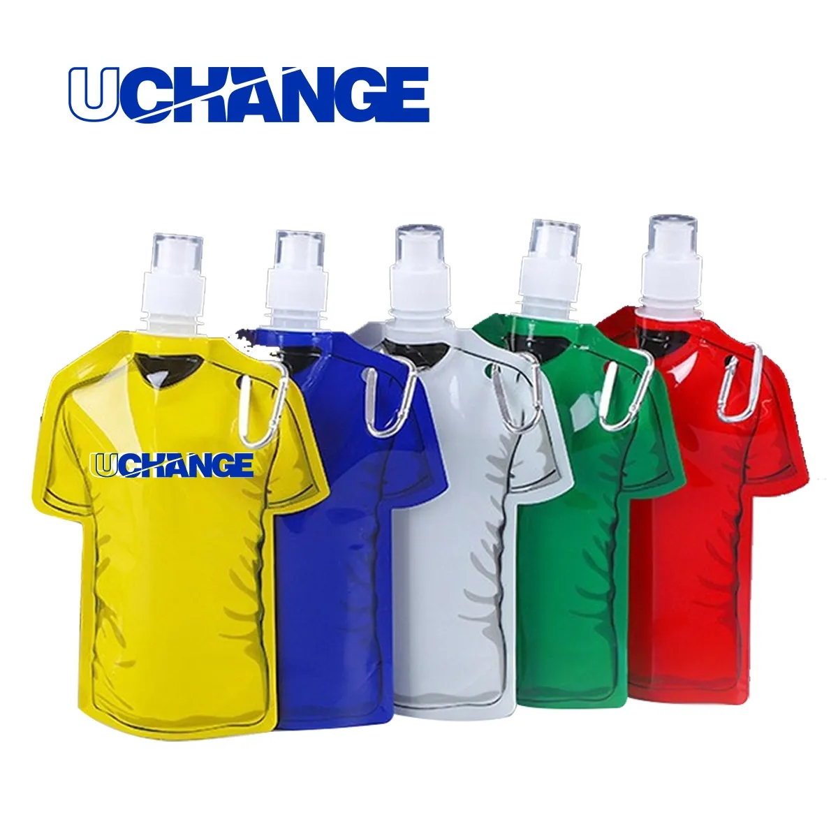 T Shirt Shaped Collapsible Water Bottle With Carabiner 6