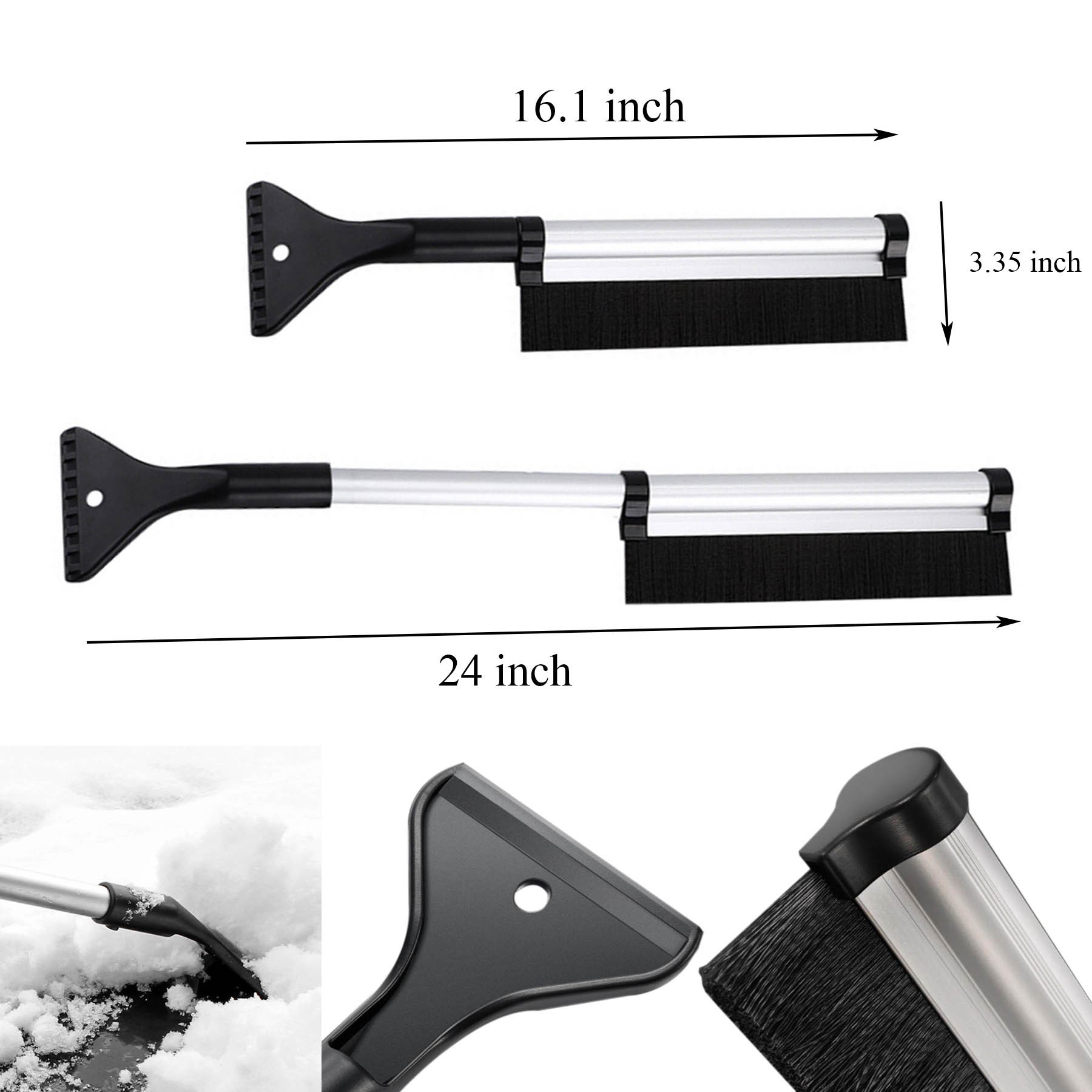 2 In 1 Silver Retractable Snow Brushes & Snow Shovel 2