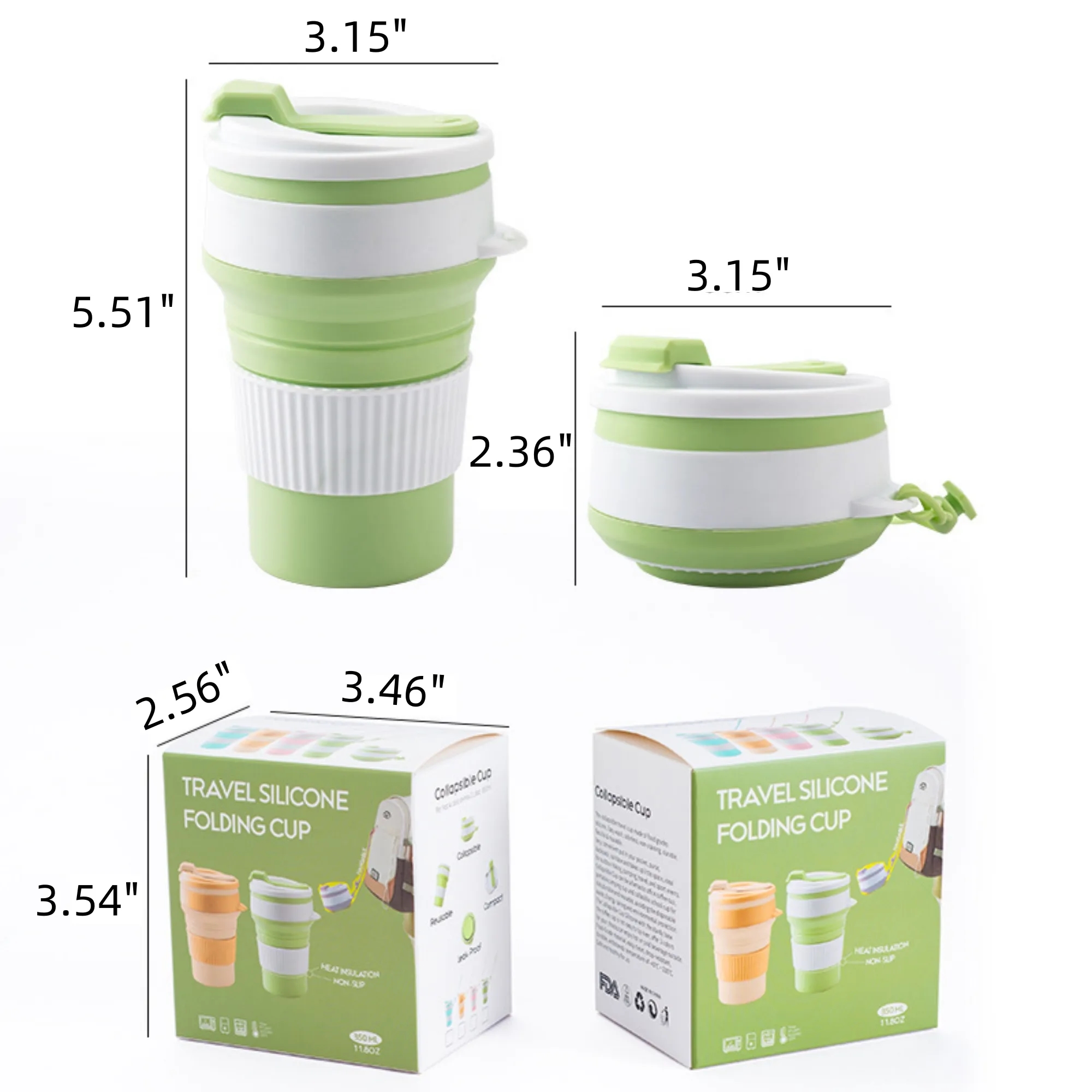 12oz Portable Silicone Collapsible Cup 7