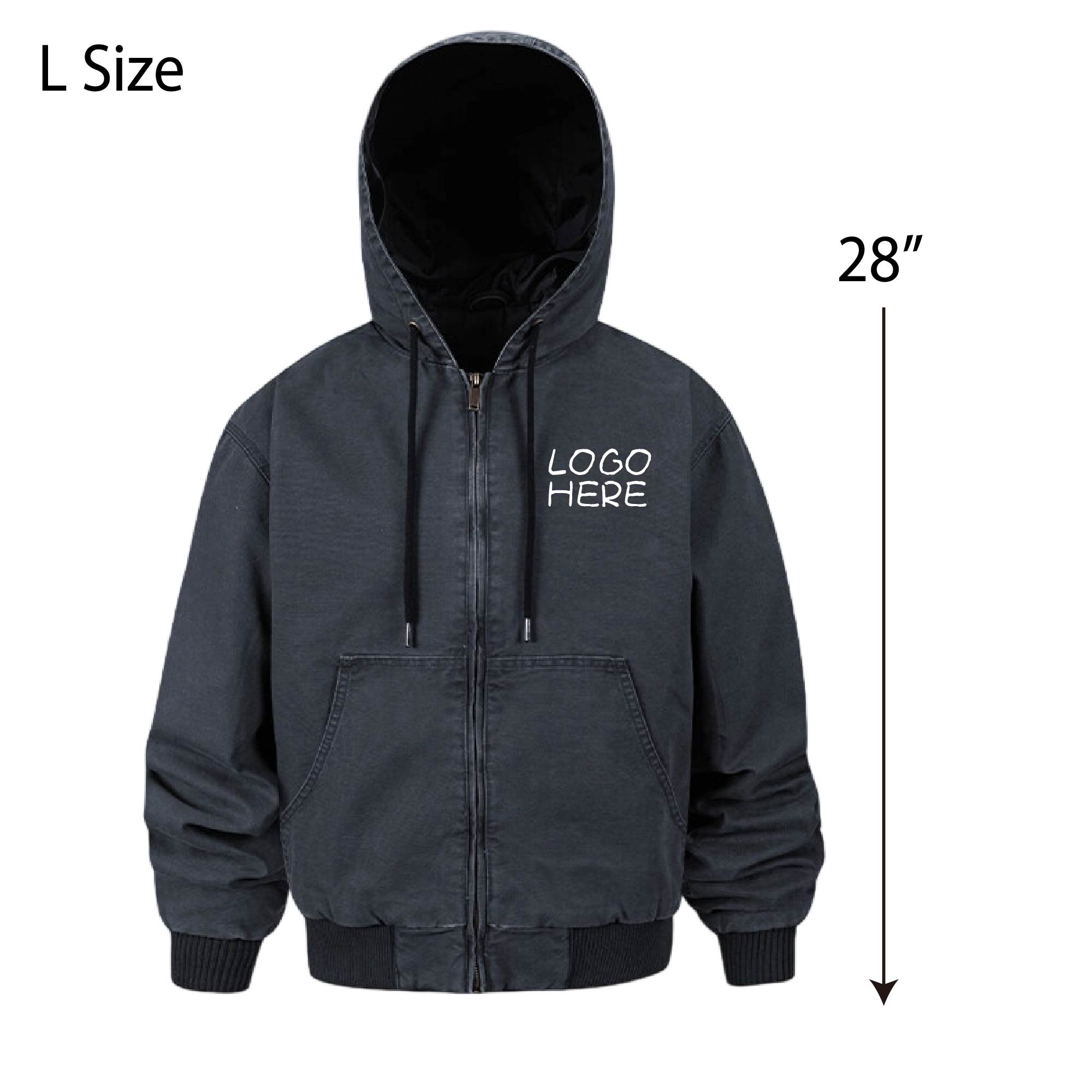 Unisex Blended Duck Zip-Front Hooded Jacket 2