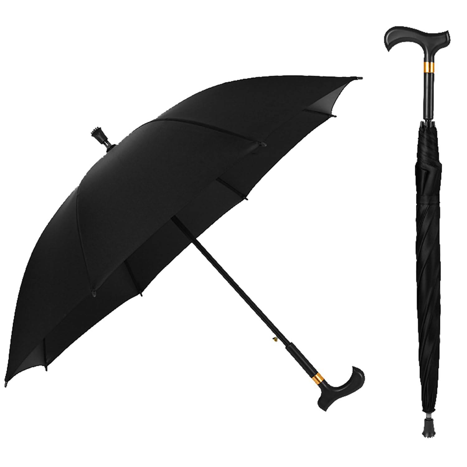 12-Rib Anti-Slip Walking Cane Umbrella for Seniors 4