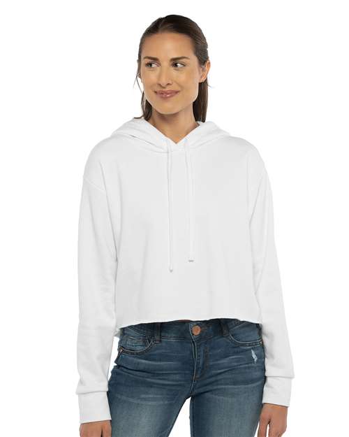 Women's Laguna Sueded Raw Edge Crop Hoodie Sweatshirt - 9384 35