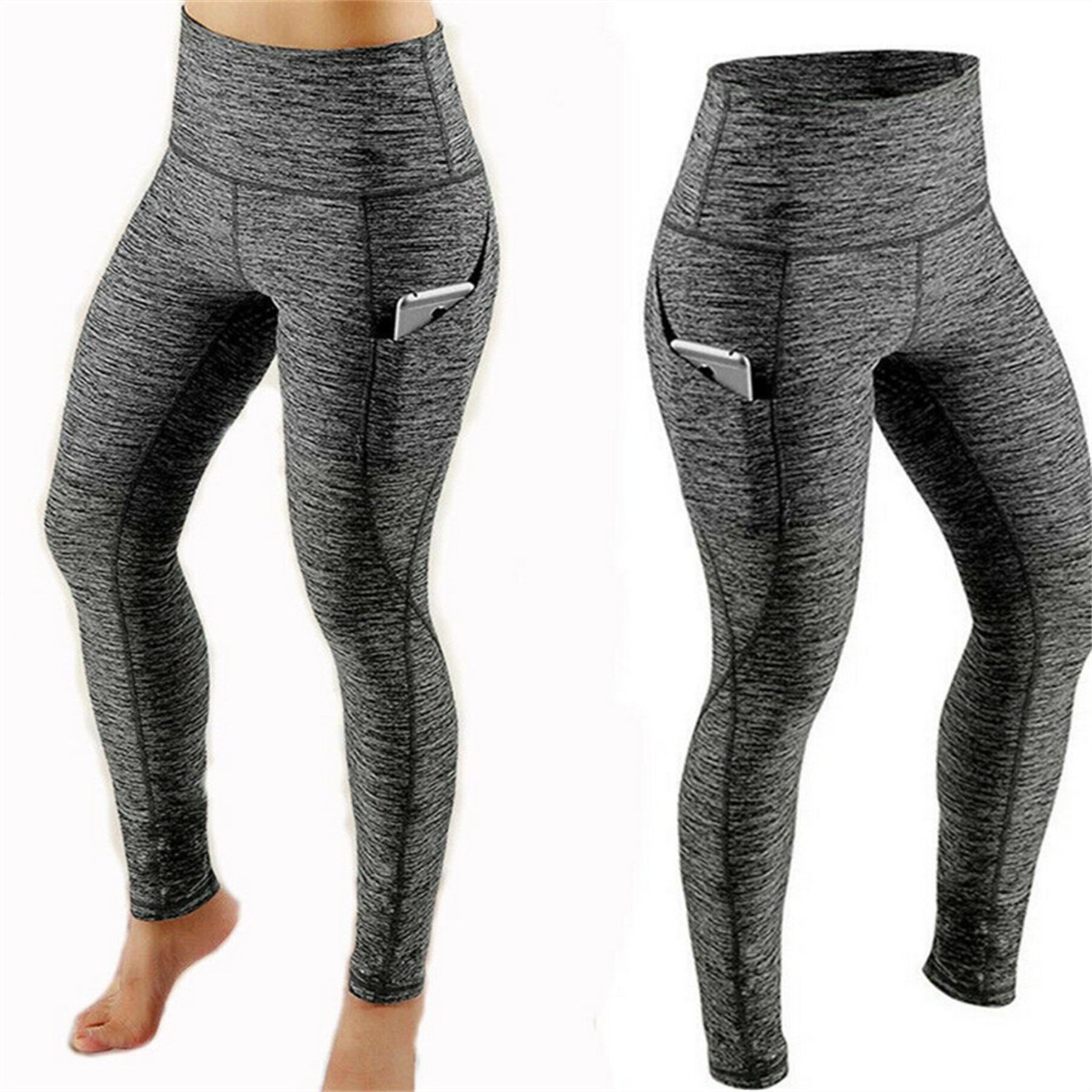 Women's High Waisted Yoga Pants Leggings w/Pockets 6