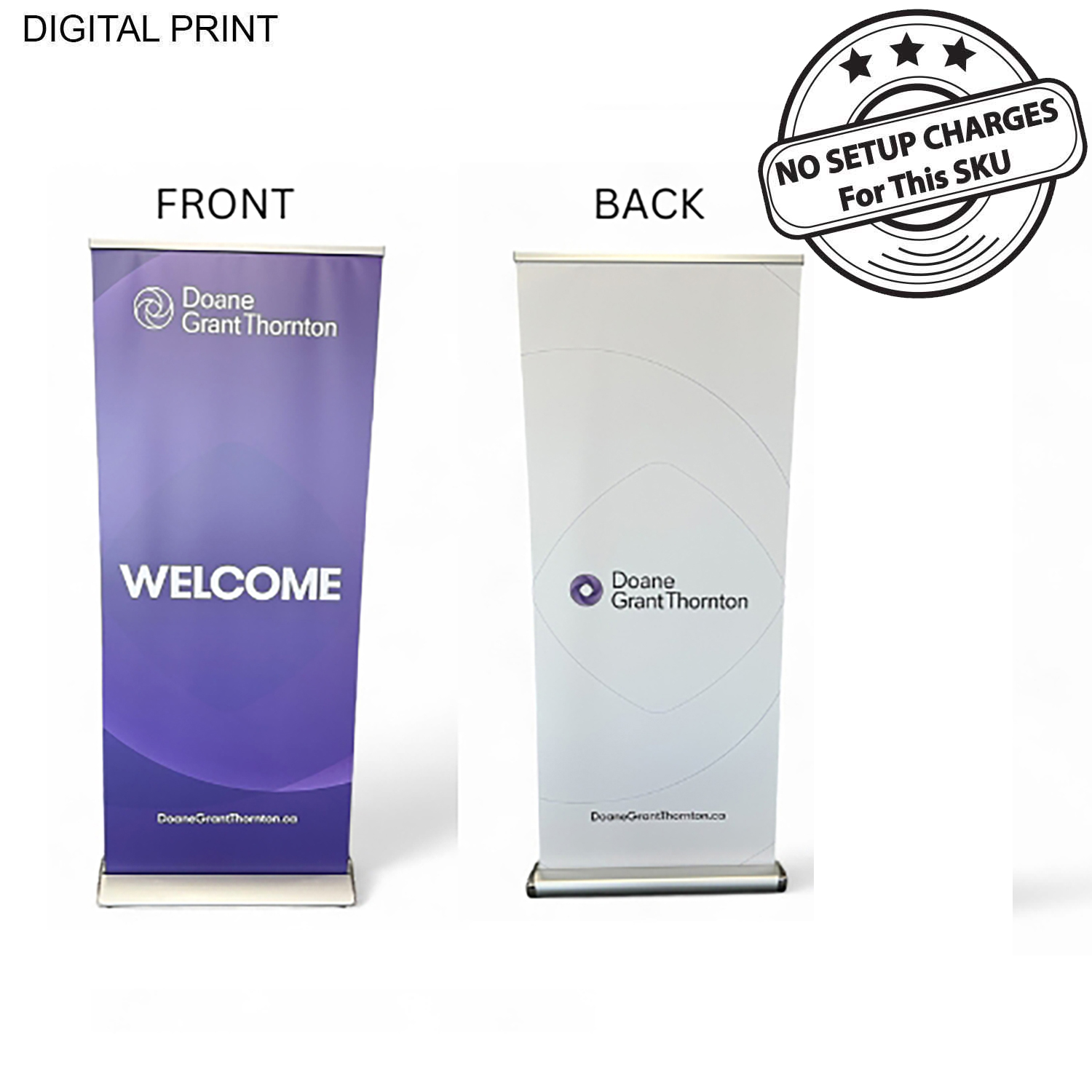 Deluxe Wide Base Retractable Pull Up Banner with Double sided Graphics, 33.5x79, NO SETUP CHARGE 11