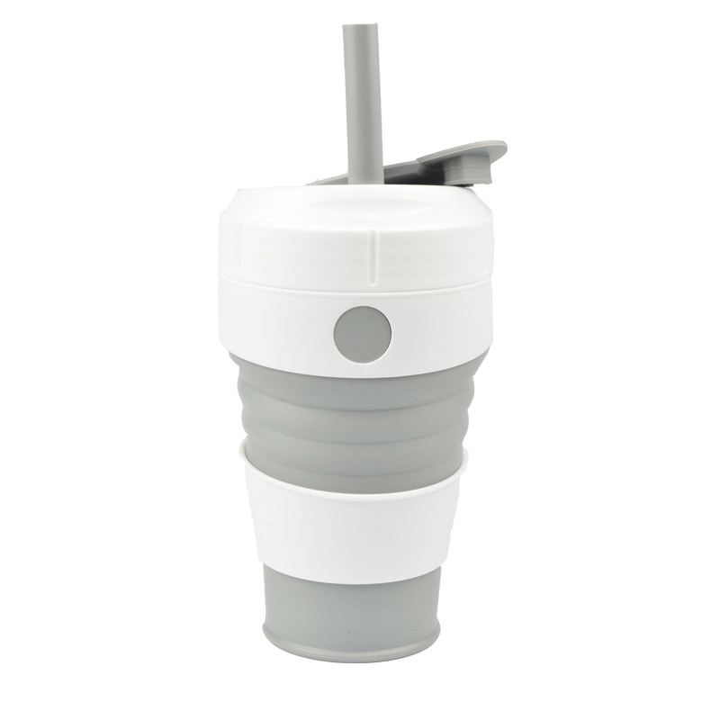 450ML Silicone Straw Folding Coffee Cup 4