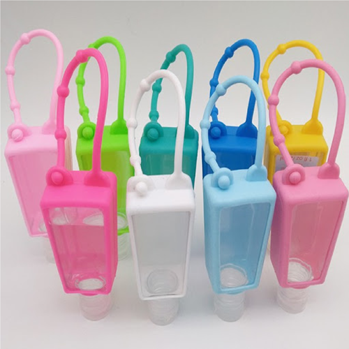 Hand Sanitizer PET Bottle with Silicone Holder - Style 1 2