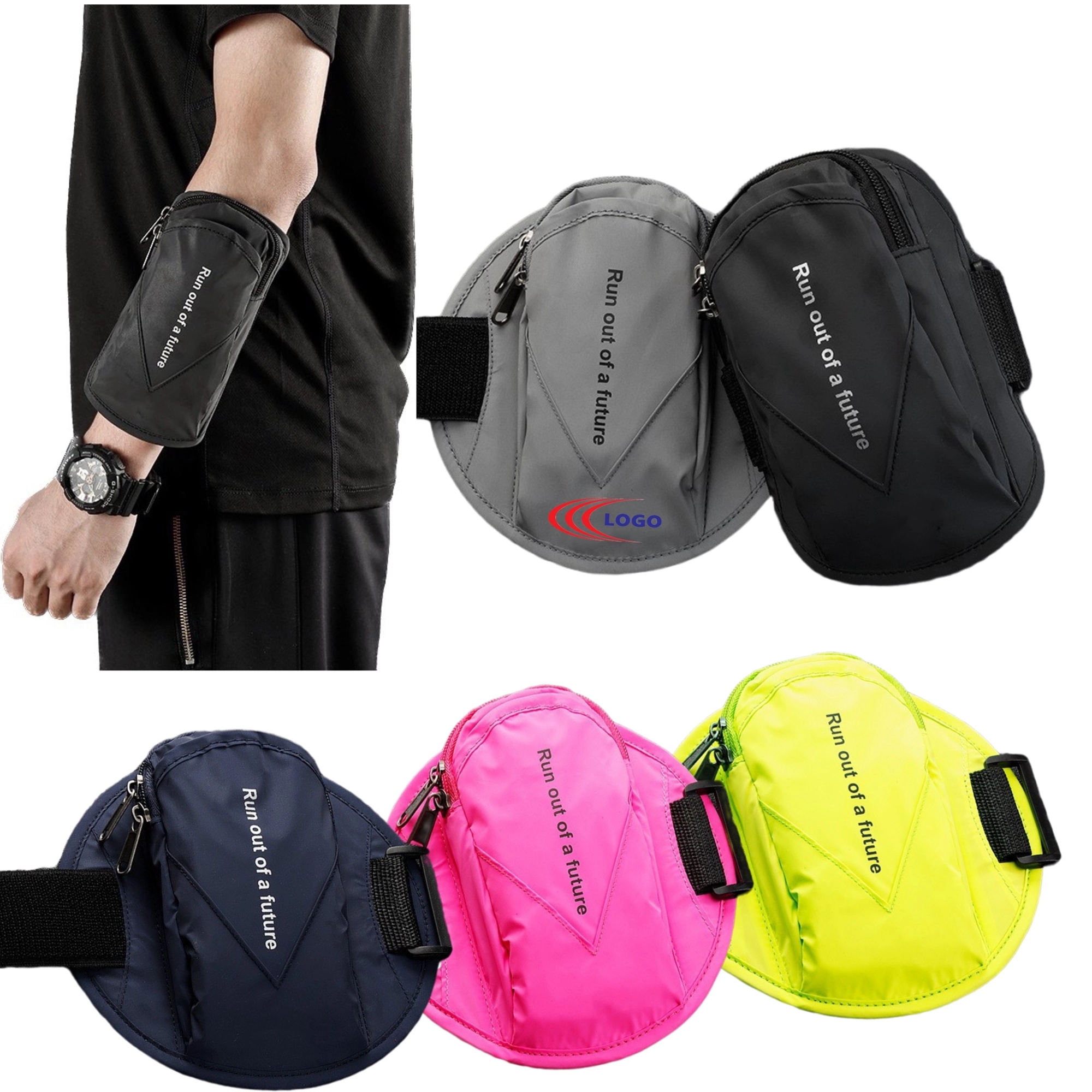 Cell Phone Armband Zipper Wrist Bag 2