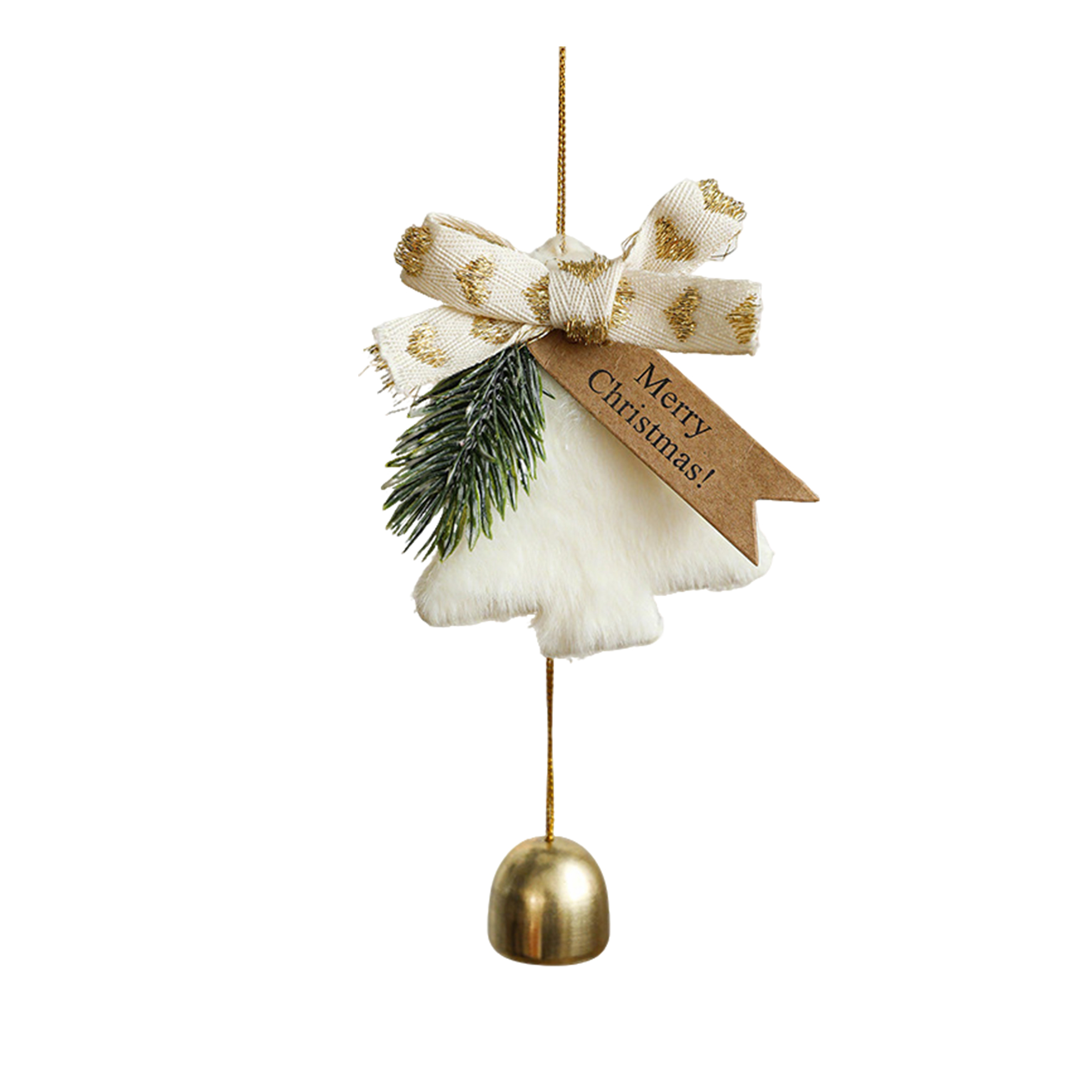 Holiday Tree Hanging Bell Ornament 3.4" Length X 2.4" Width 4