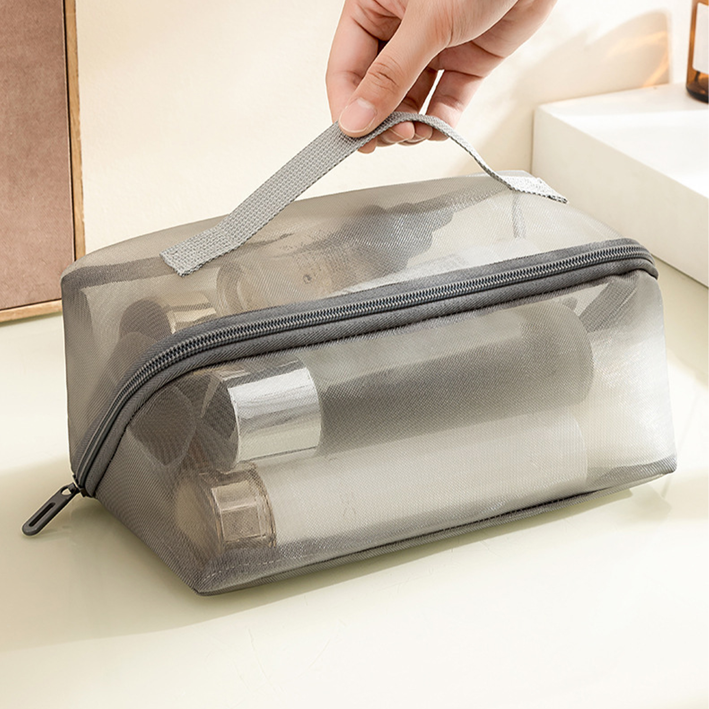 Nylon Large Capacity Transparent Mesh Wash Bag 7