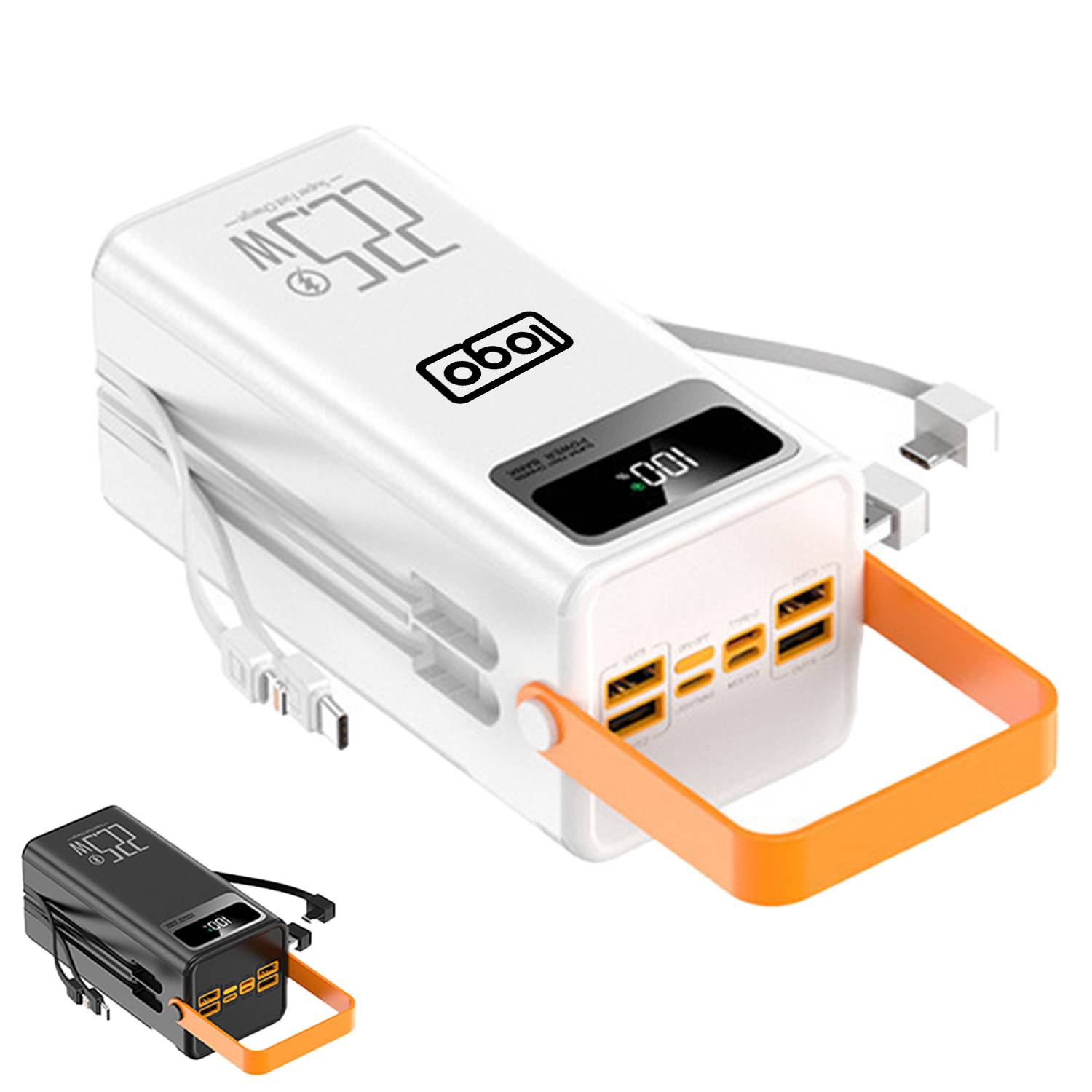 100000mAh Fast Charging Power Bank w/ Built-In Cable 6