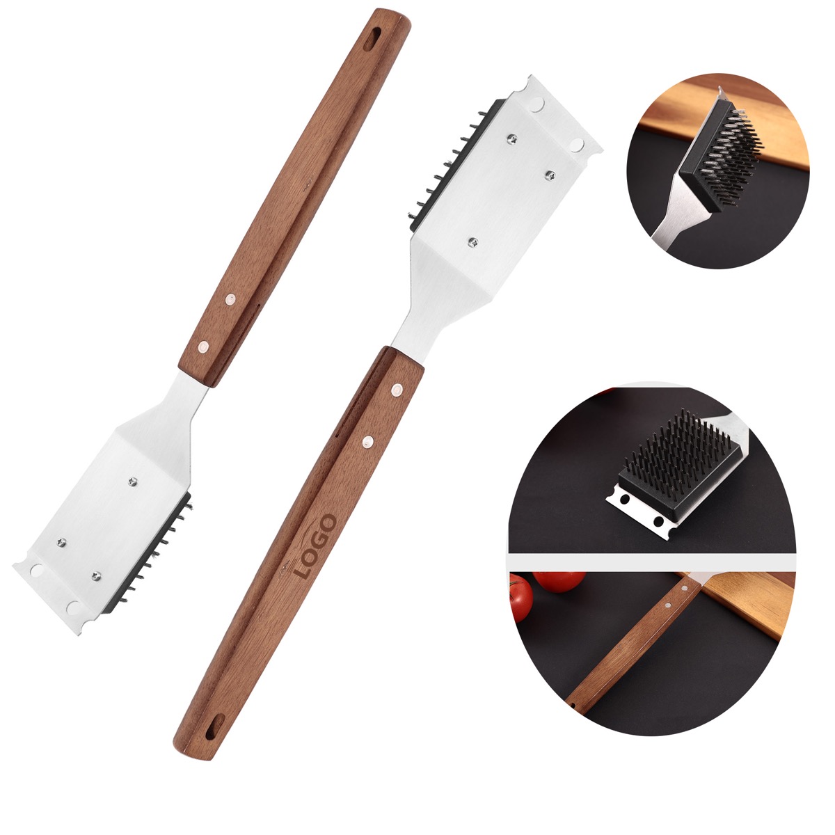 Stainless Steel Wooden-Handled Cleaning Brush 3