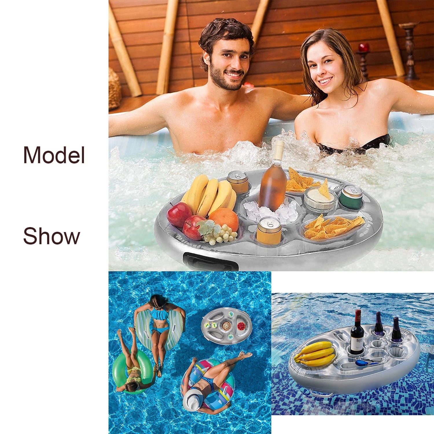 Pvc Self-Service Portable Drink Holder Porous Coaster Tray 3