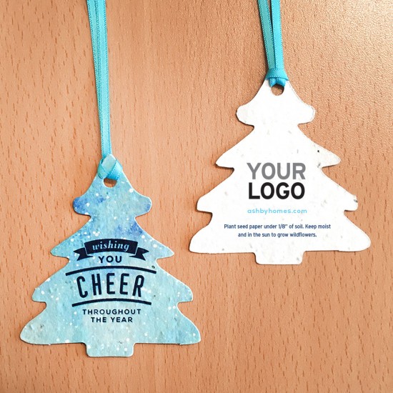 Wishing You Cheer Rounded Tree Seed Paper Holiday Ornaments 1