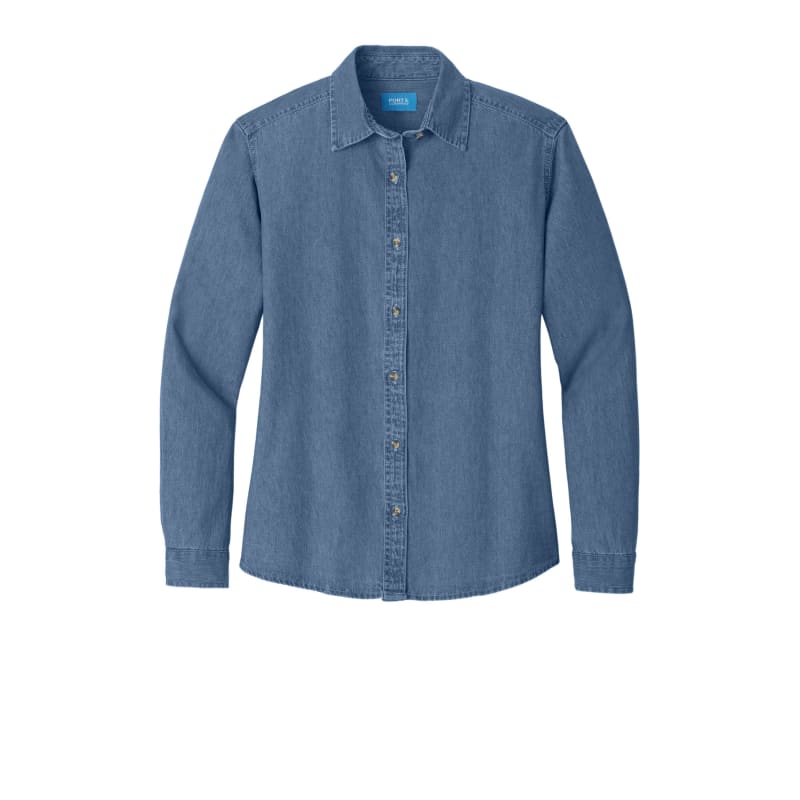 Port & Company Women's Long Sleeve Value Denim Shirt. 7