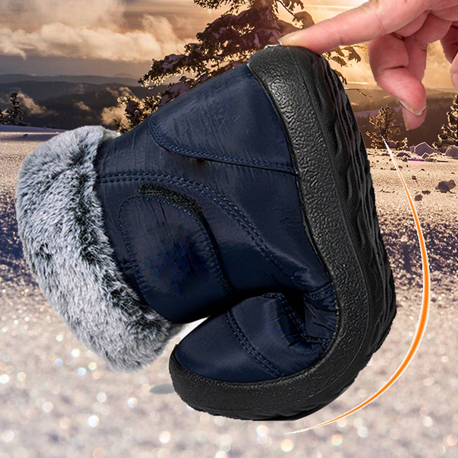 Winter Casual Waterproof Soft Bottom Plush Snow Boots 3