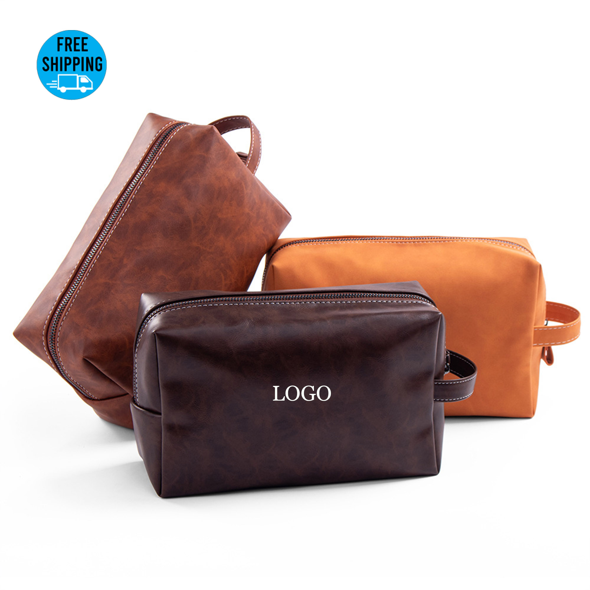 Vegan Leather Travel Toiletry Dopp Kit 4