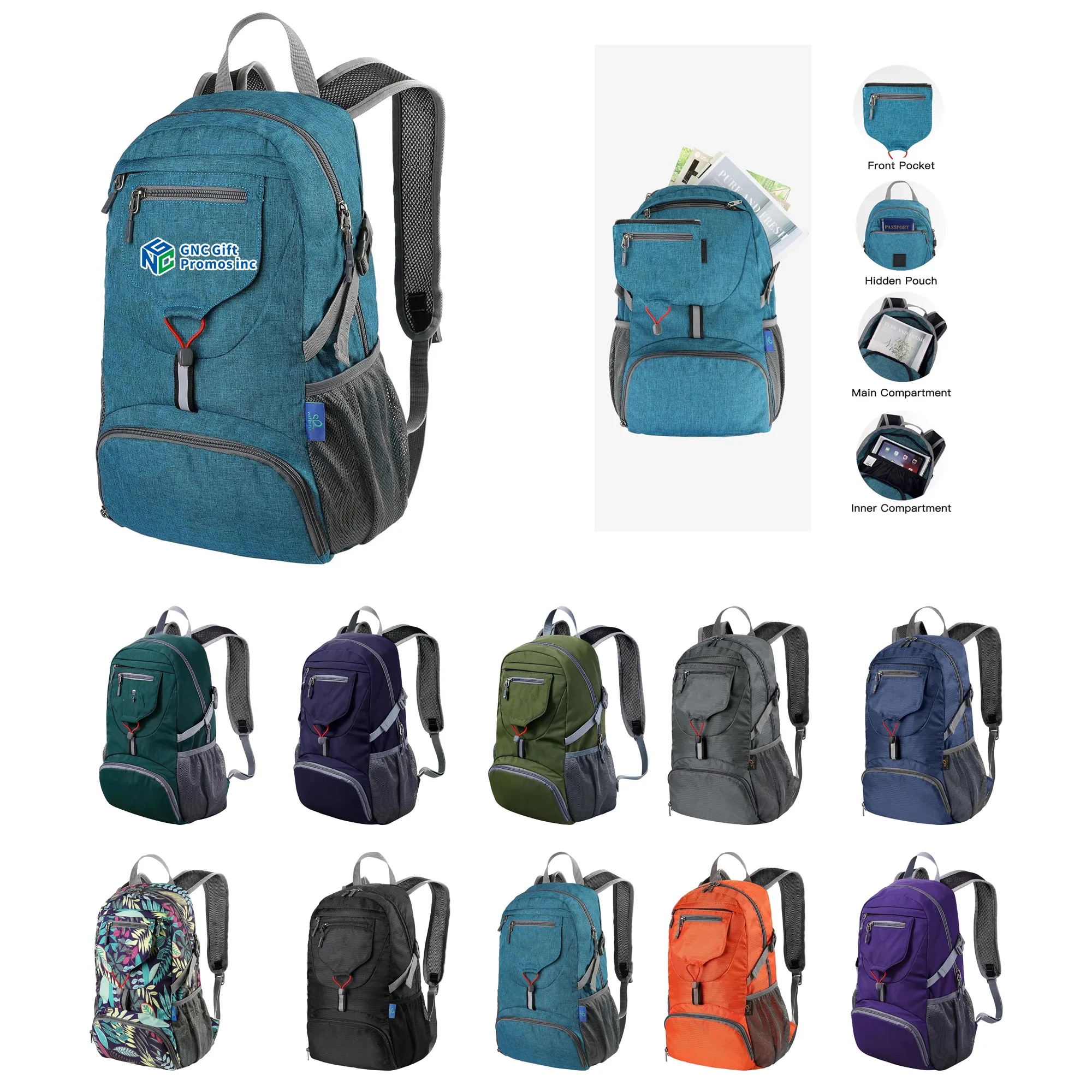 16.9" x 11.4" x 5.5" Large Capacity Outdoor Sports Backpack 10