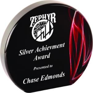 5" Red Vapor Round Acrylic Awards 2