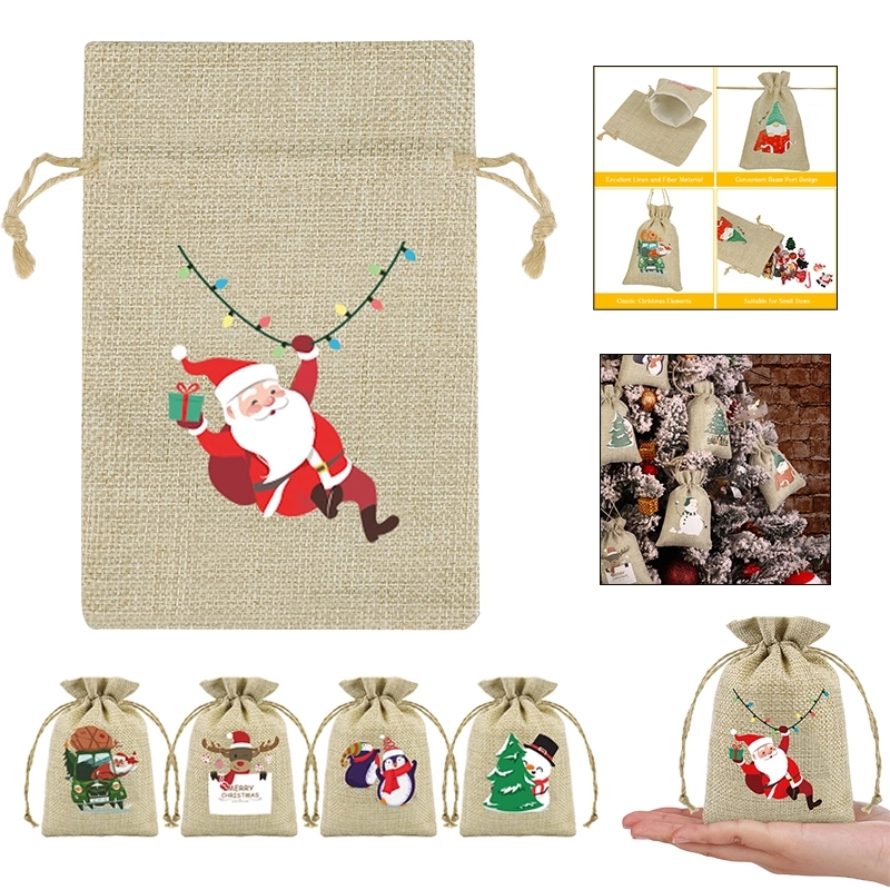 Burlap Drawstring Gift Bags 3
