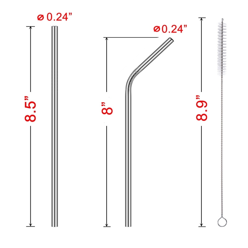 Stainless Steel Drinking Straw Kit in Custom Pouch 3