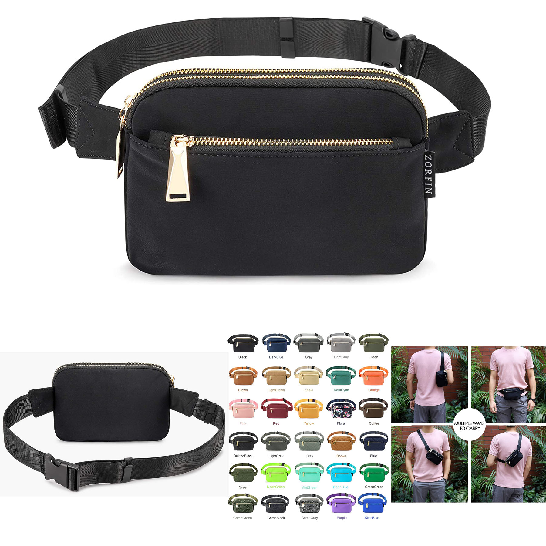 Crossbody Fanny Pack Belt Bag
