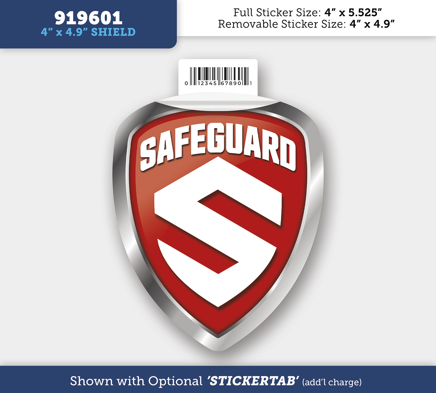 Shield - Removable Outdoor Sticker - 4" x 4.9" 2