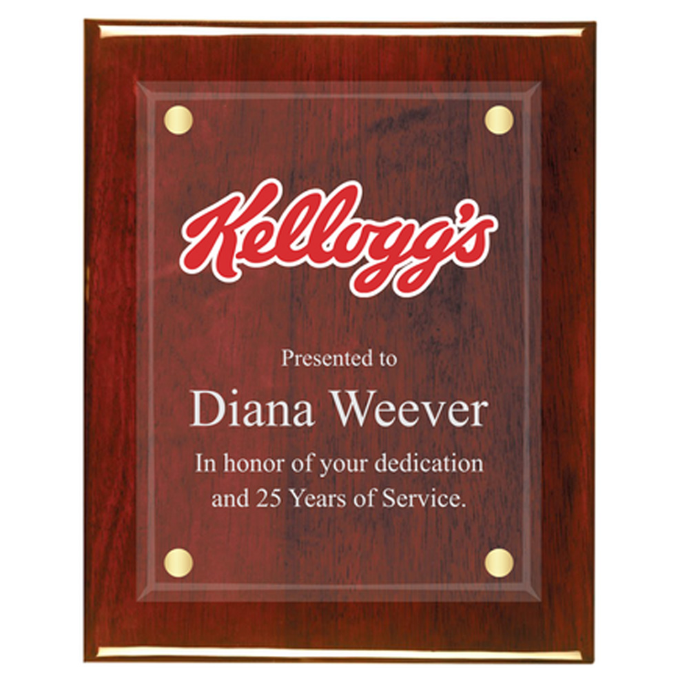 Rosewood Piano Finish Floating Acrylic Plaque - Small 4