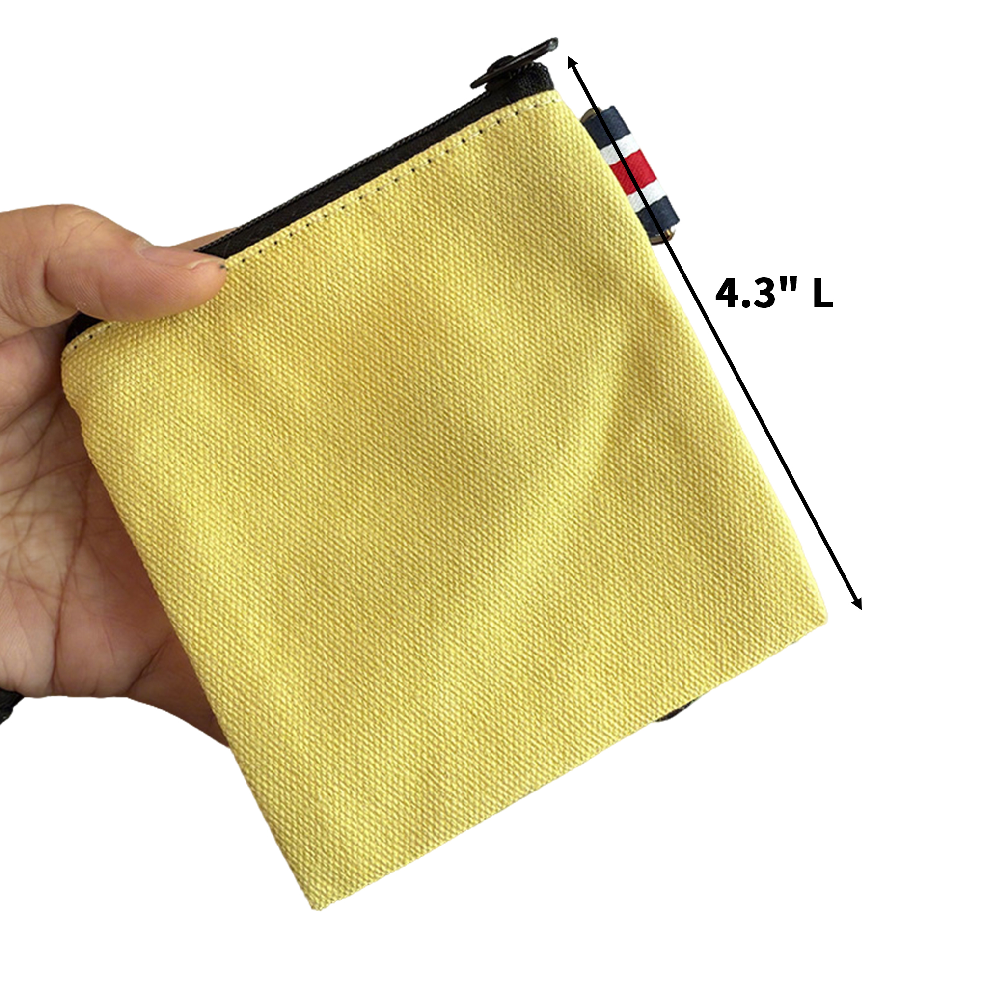 Canvas Zipper Pouch With Metal Ring Square 4.3" Size 8