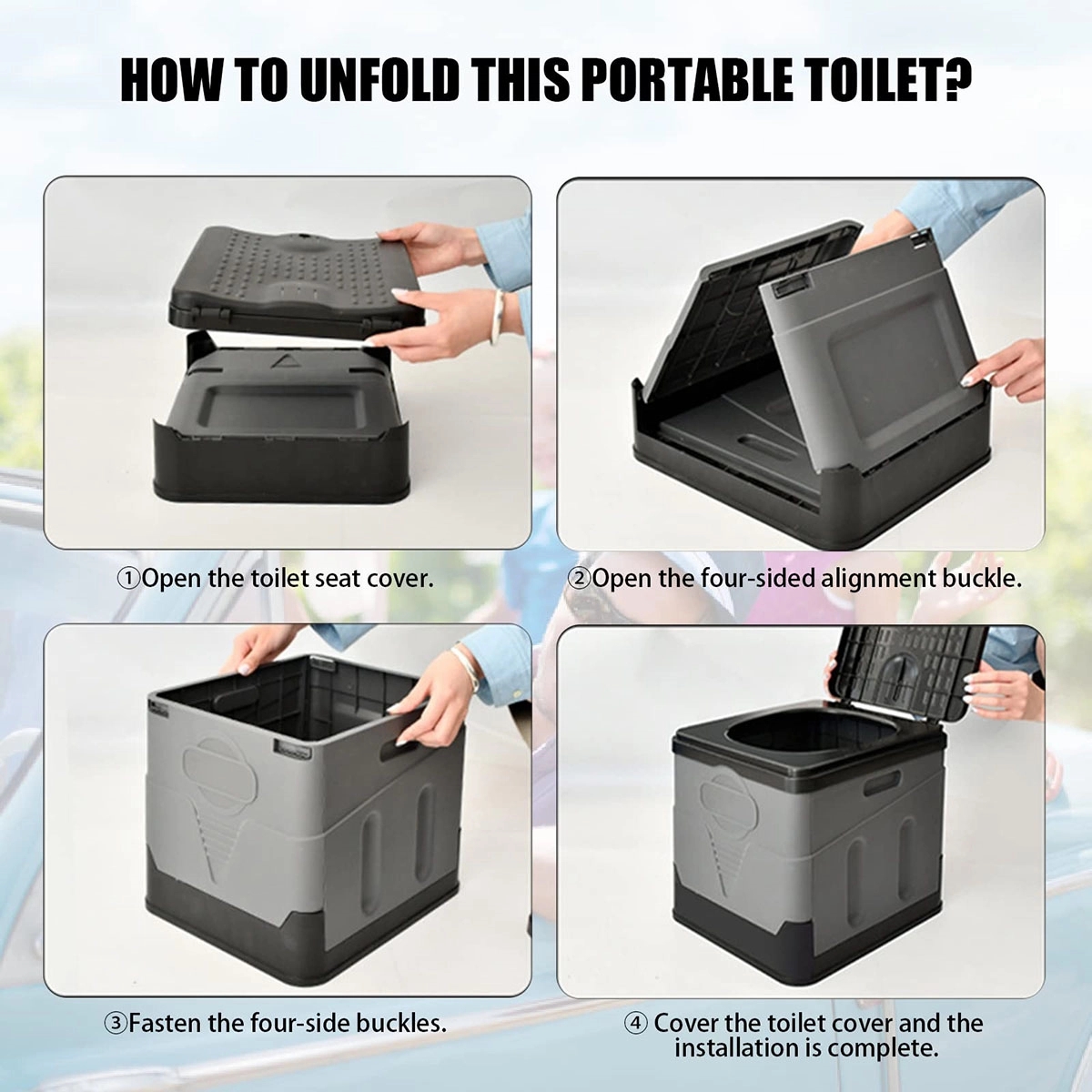 Portable Toilet for Camping 9pcs 4