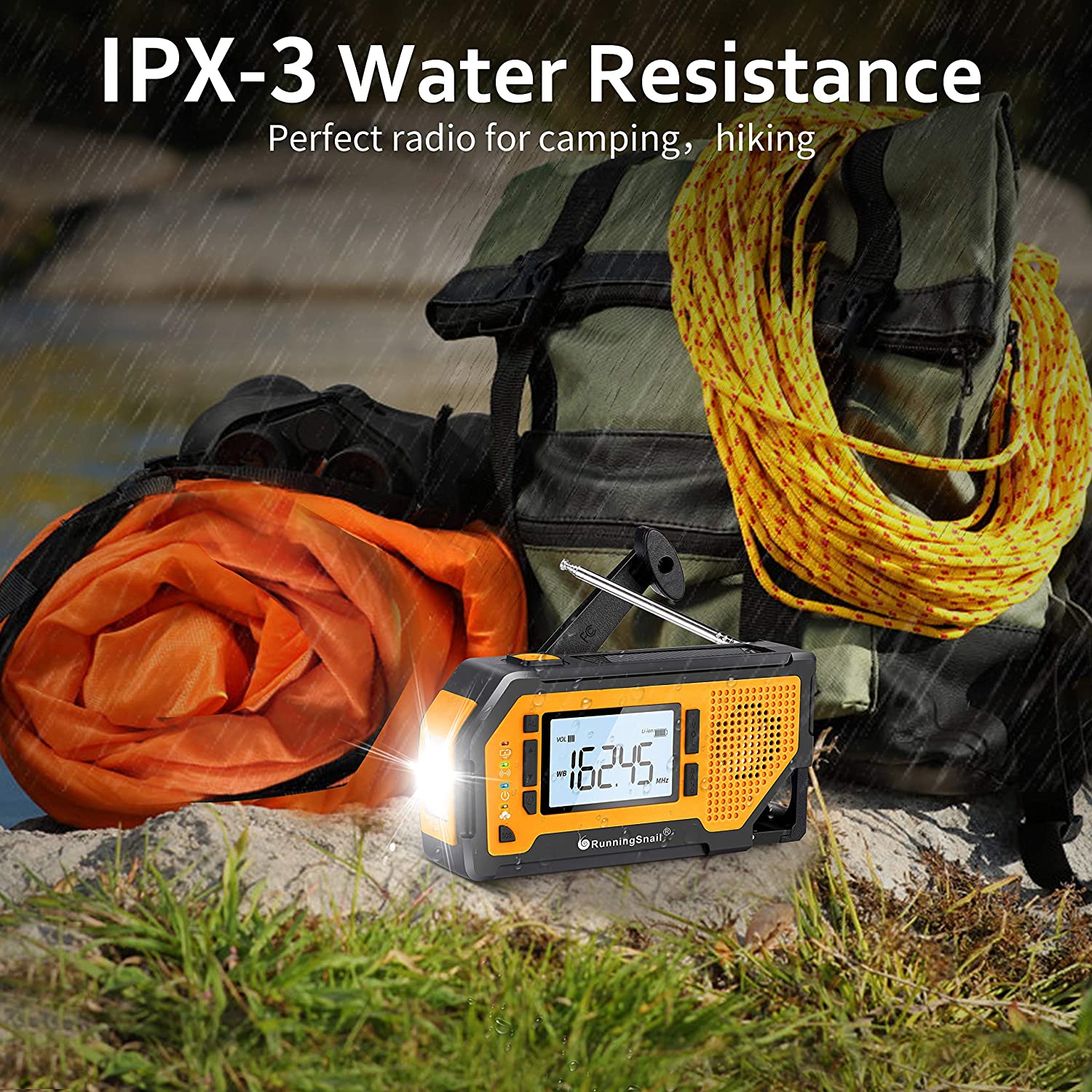 ResQ Emergency Hand Crank Radio – 4000mAh Power Bank, Solar, 1W Flashlight & Motion Sensor Lamp 20