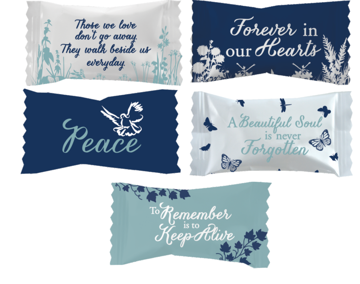 Hard Cinnamon Balls in Funeral Home Assortment Wrappers 1