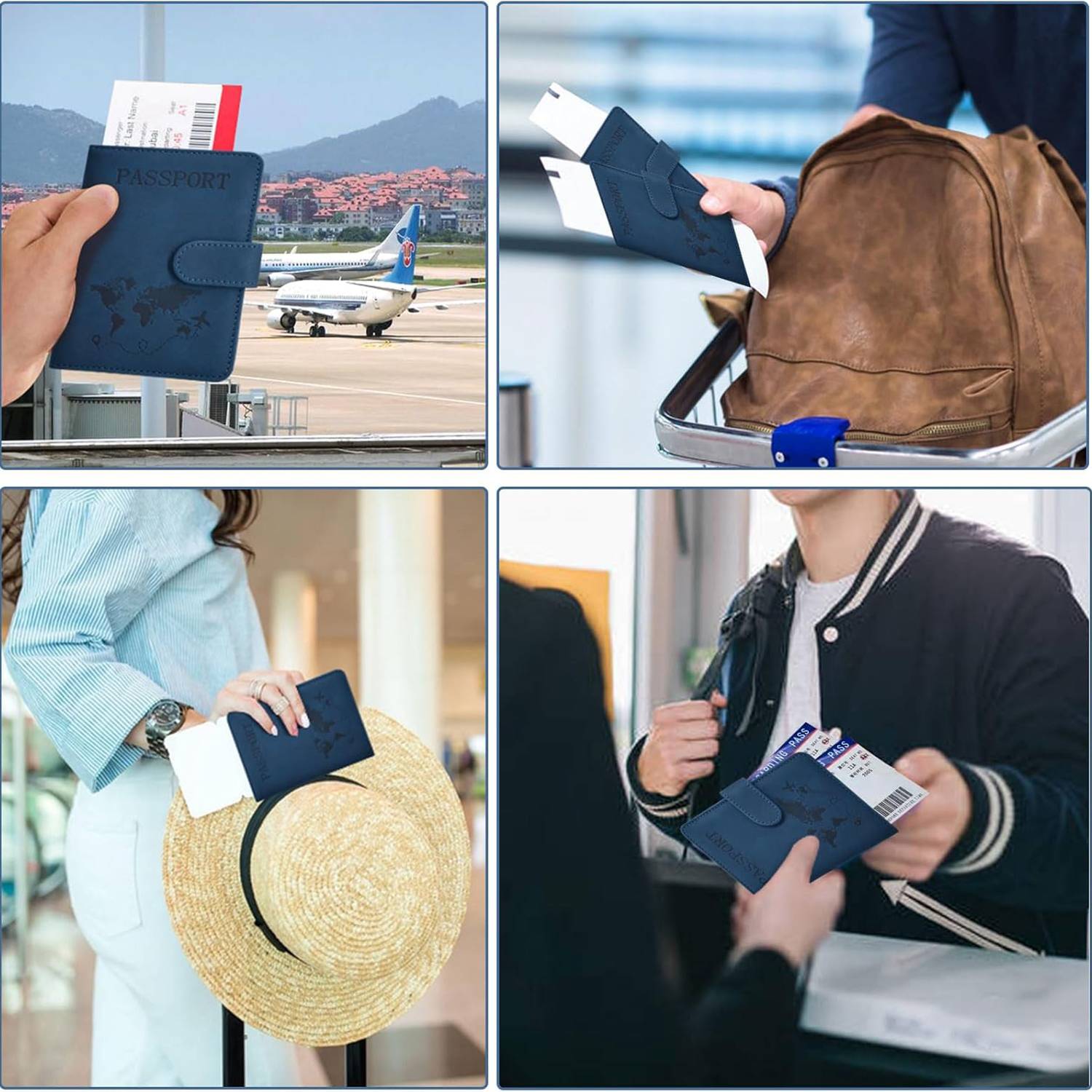 Rfid Anti-Theft Pu Leather Stylish Travel Passport Holder 2