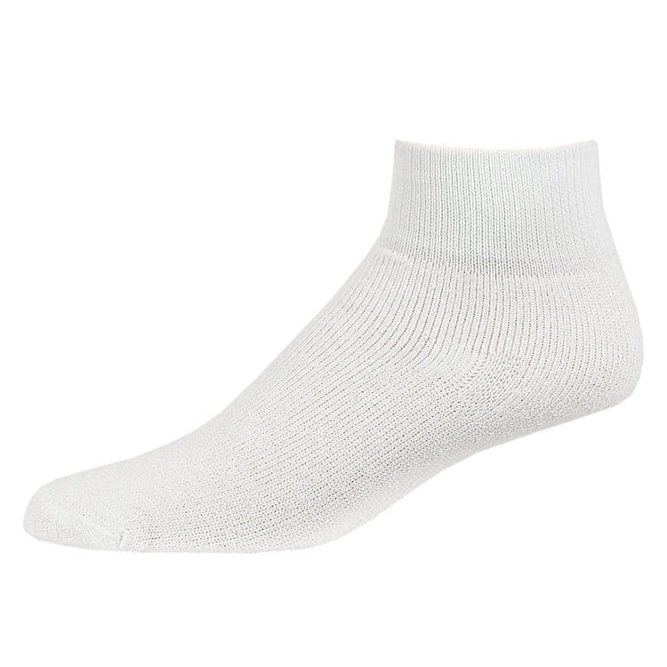 Men's Quarter Sports Socks - White Size 10-13 4 Pack 2
