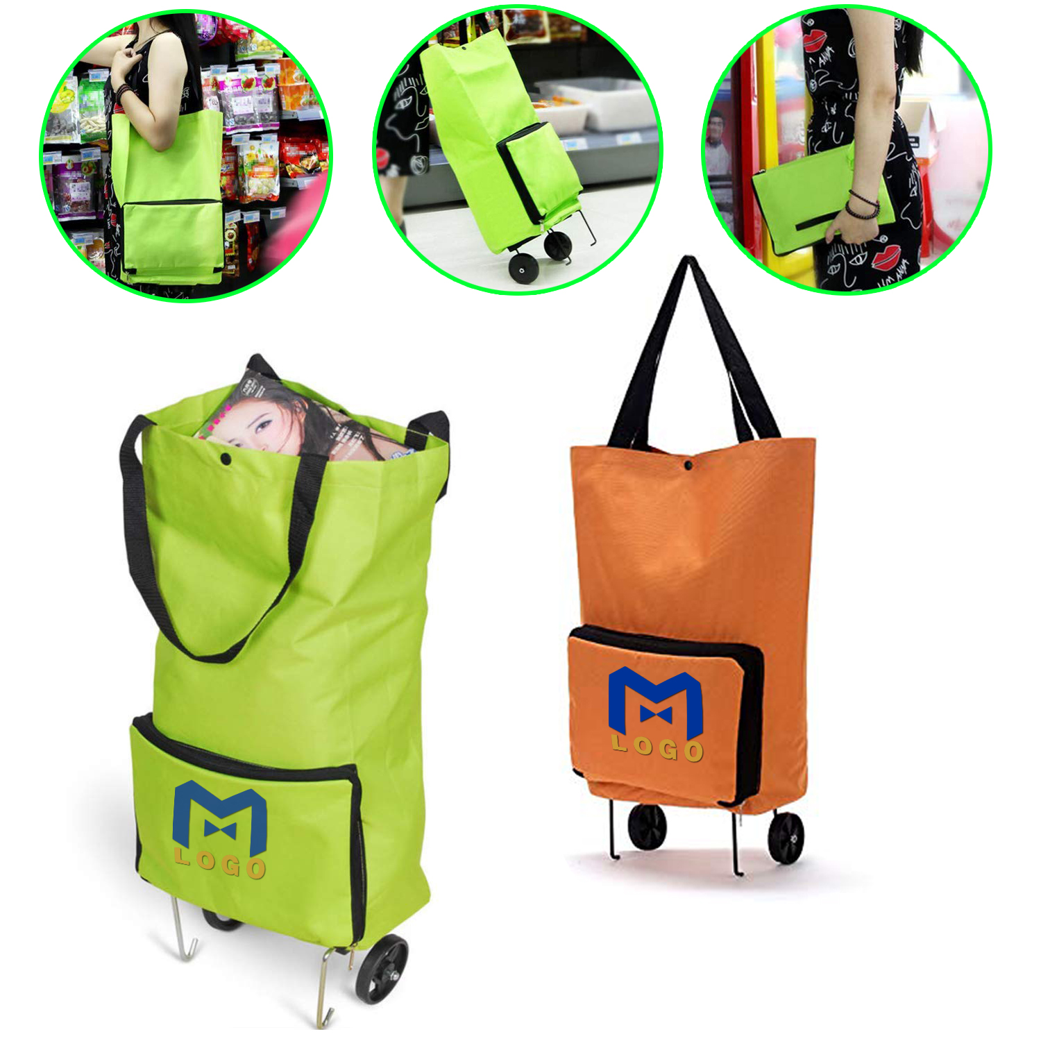 Shopping Tote Bag With Wheels 1