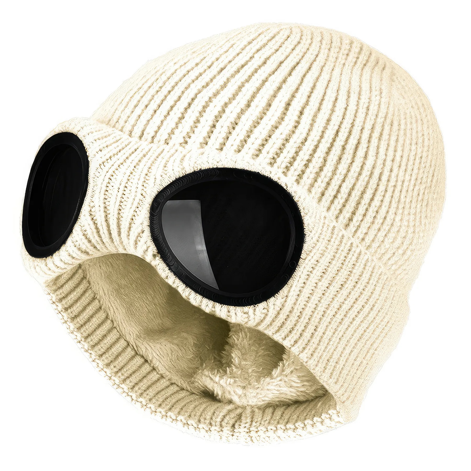 Unisex Wool Knitted Goggles Beanie 2