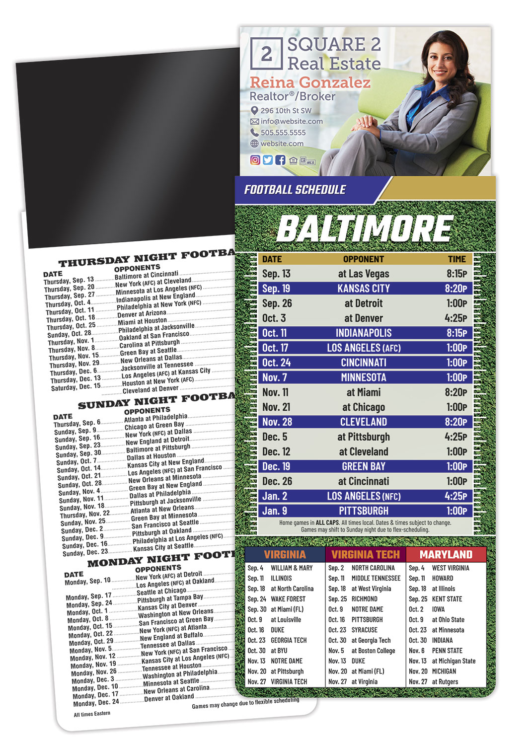 Magna-Card Business Card Magnet Football Schedules (3.5x9) 1