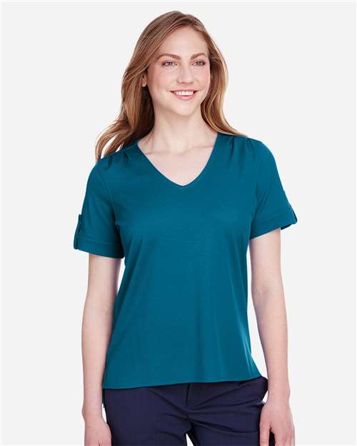 Women's CrownLux Performance® Plaited Rolled Sleeve Shirt - DG20WB 16