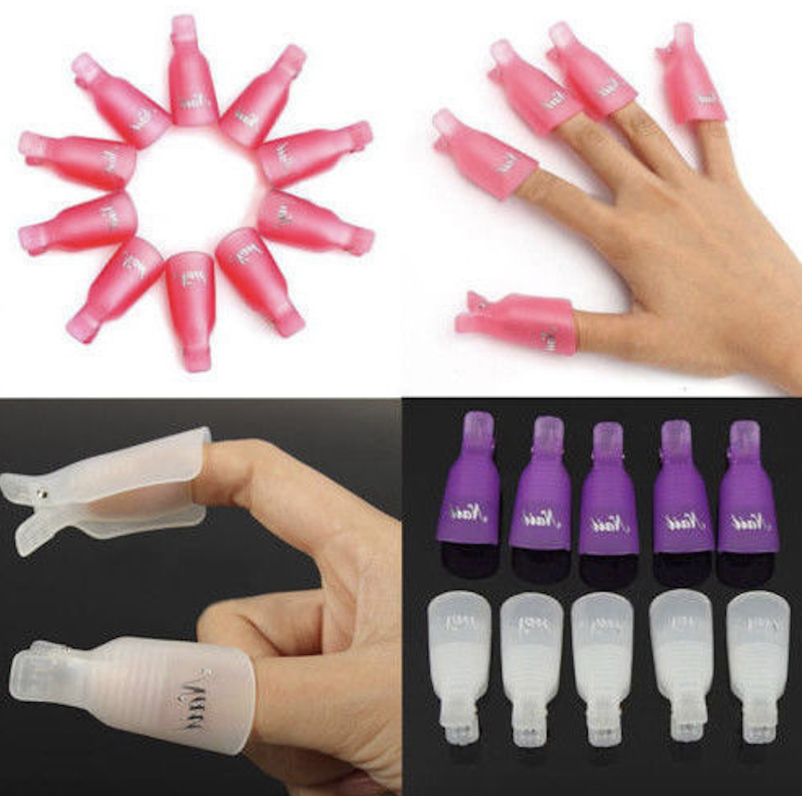 Plastic Acrylic Nail Clip / Nail Polish Remover Clips / Fingernail Cleaner Cap Clip 1