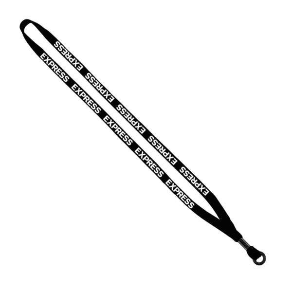 1/2" Cotton Lanyard with Metal Crimp & Split-Ring 50